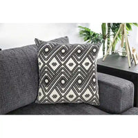 Canapé d'angle en chenille rembourré gris