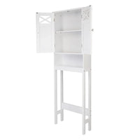 Meuble de toilette à double porte 68 pouces FCH, blanc