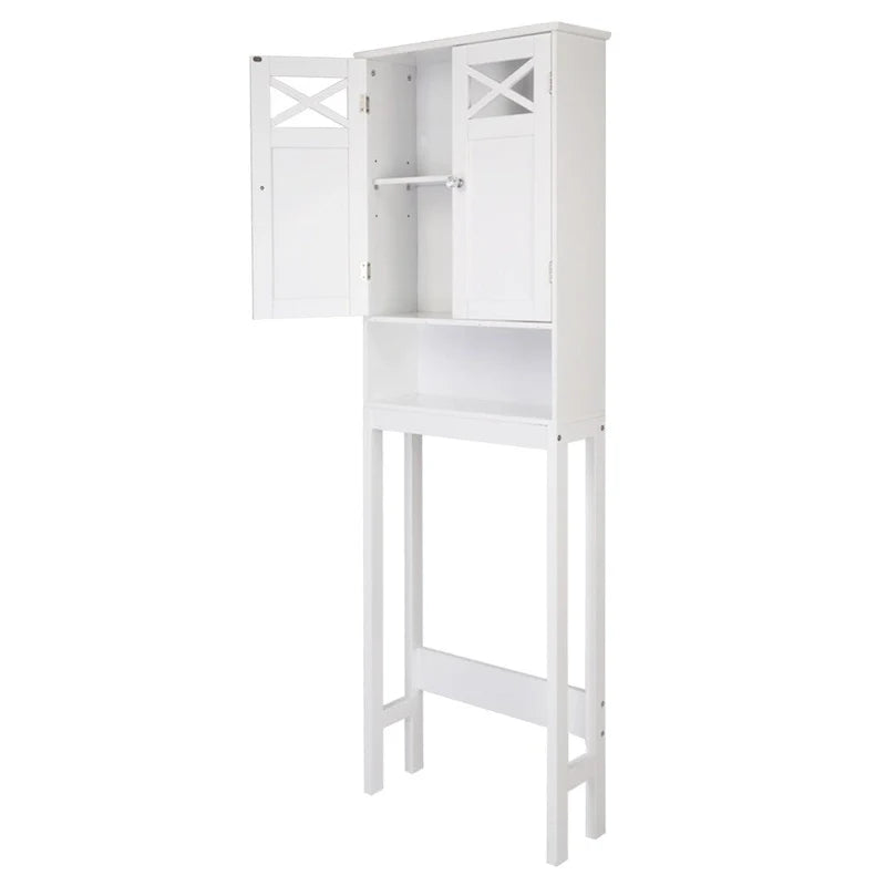 Meuble de toilette à double porte 68 pouces FCH, blanc