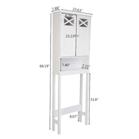 Meuble de toilette à double porte 68 pouces FCH, blanc