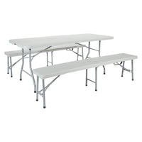 Ensemble de table pliante et banc 3 pièces