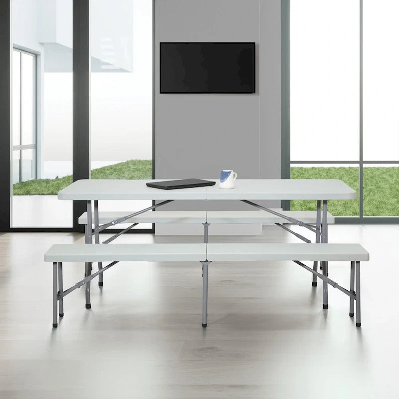 Ensemble de table pliante et banc 3 pièces