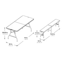 Ensemble de table pliante et banc 3 pièces