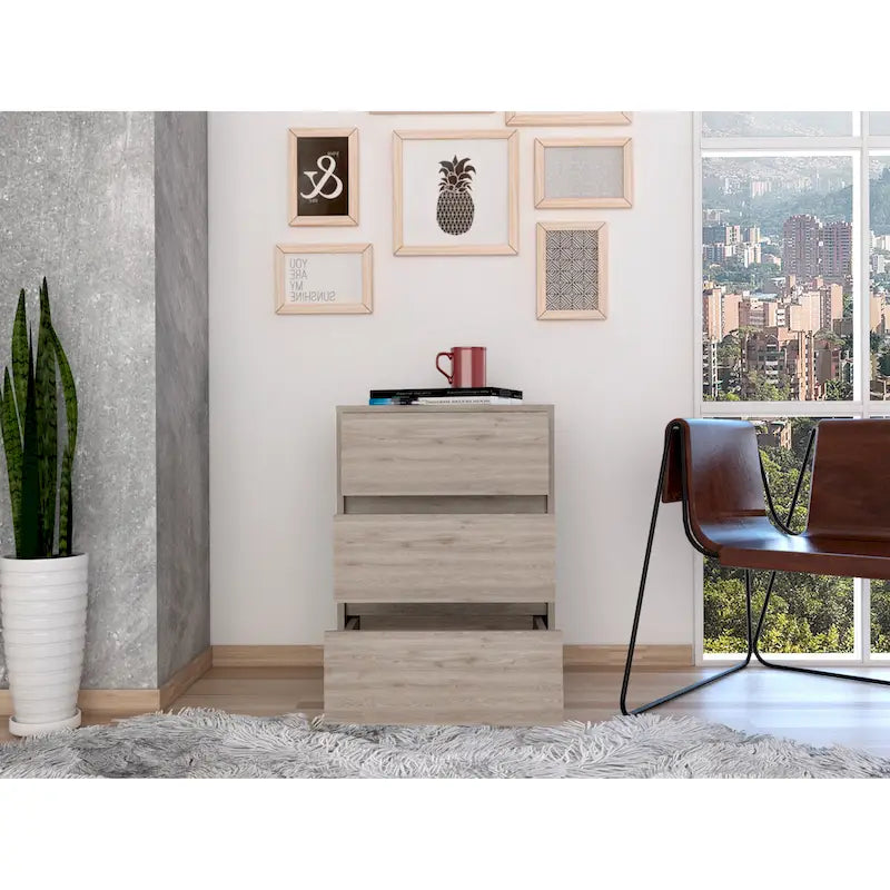 Classeur à 3 tiroirs Artemisa 26 pouces de haut avec 4 roulettes et plateau supérieur de qualité