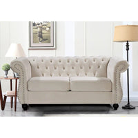 Causeuse Chesterfield en Velours Kemos