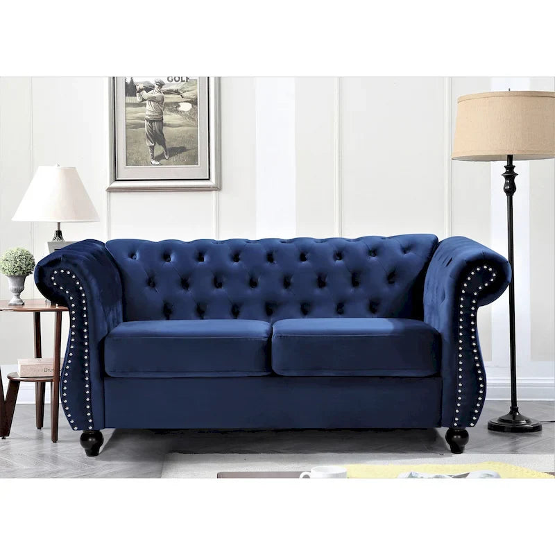 Causeuse Chesterfield en Velours Kemos