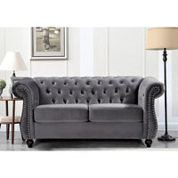 Causeuse Chesterfield en Velours Kemos