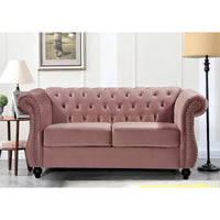 Causeuse Chesterfield en Velours Kemos