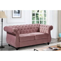 Causeuse Chesterfield en Velours Kemos