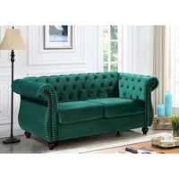 Causeuse Chesterfield en Velours Kemos