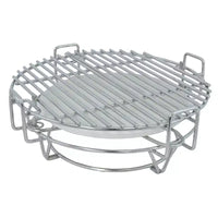 Sunnydaze Grille de cuisson demi-lune avec plaque déflectrice en céramique pour barbecues Kamado Egg 15" - 12,5"
