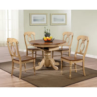 Chaise d'appoint Brook bicolore vieillie blé crémeux clair avec brun pacane chaud (lot de 2) - 23 L x 18,5 l x 38 H