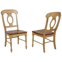 Chaise d'appoint Brook bicolore vieillie blé crémeux clair avec brun pacane chaud (lot de 2) - 23 L x 18,5 l x 38 H