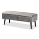 Banc de rangement Caine moderne et contemporain en velours et bois