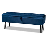 Banc de rangement Caine moderne et contemporain en velours et bois