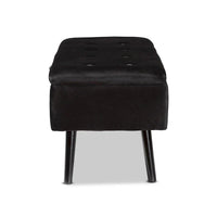 Banc de rangement Caine moderne et contemporain en velours et bois