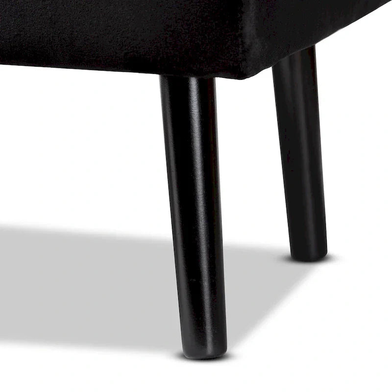 Banc de rangement Caine moderne et contemporain en velours et bois