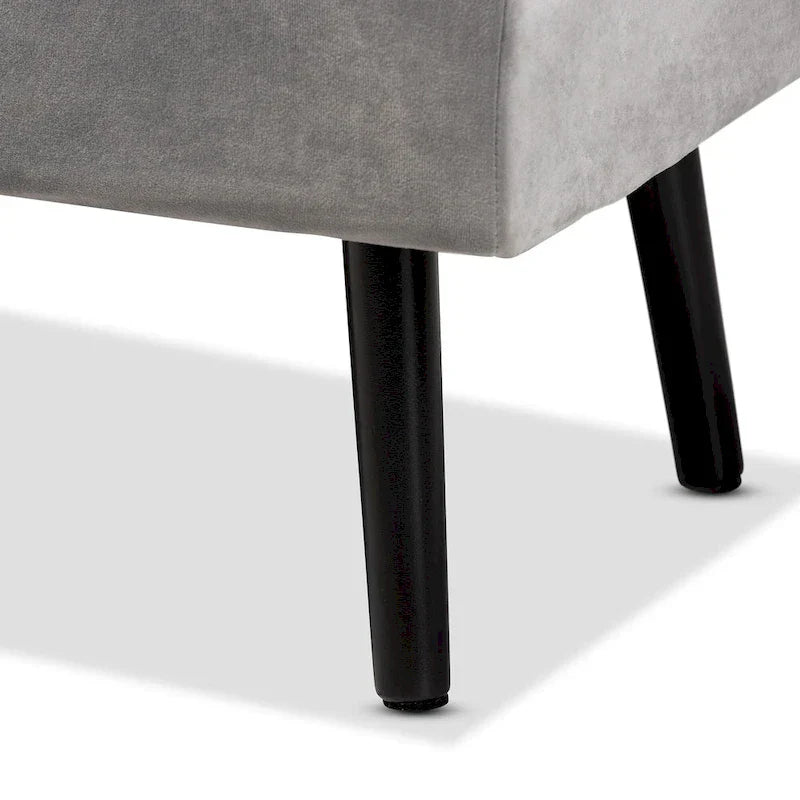 Banc de rangement Caine moderne et contemporain en velours et bois