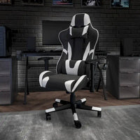 Chaise ergonomique de gaming racing avec dossier entièrement inclinable en LeatherSoft rouge