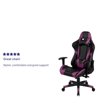 Chaise ergonomique de gaming racing avec dossier entièrement inclinable en LeatherSoft rouge