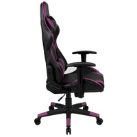 Chaise ergonomique de gaming racing avec dossier entièrement inclinable en LeatherSoft rouge