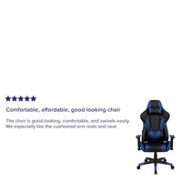 Chaise ergonomique de gaming racing avec dossier entièrement inclinable en LeatherSoft rouge