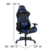 Chaise ergonomique de gaming racing avec dossier entièrement inclinable en LeatherSoft rouge