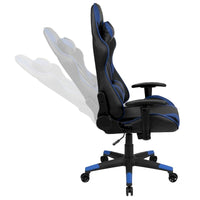 Chaise ergonomique de gaming racing avec dossier entièrement inclinable en LeatherSoft rouge