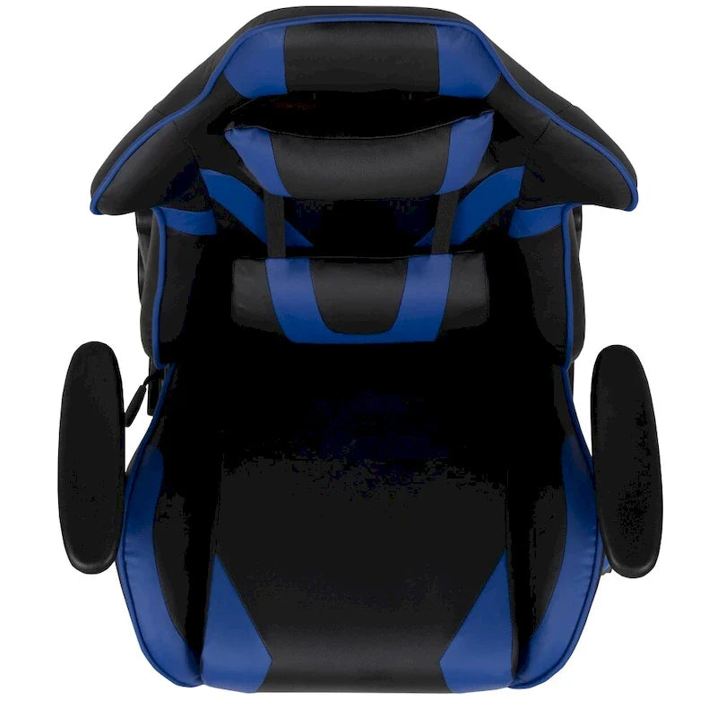 Chaise ergonomique de gaming racing avec dossier entièrement inclinable en LeatherSoft rouge