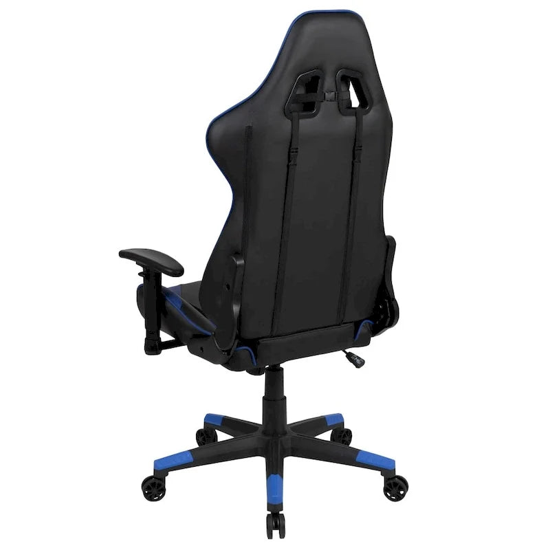 Chaise ergonomique de gaming racing avec dossier entièrement inclinable en LeatherSoft rouge