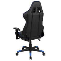 Chaise ergonomique de gaming racing avec dossier entièrement inclinable en LeatherSoft rouge