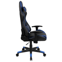 Chaise ergonomique de gaming racing avec dossier entièrement inclinable en LeatherSoft rouge