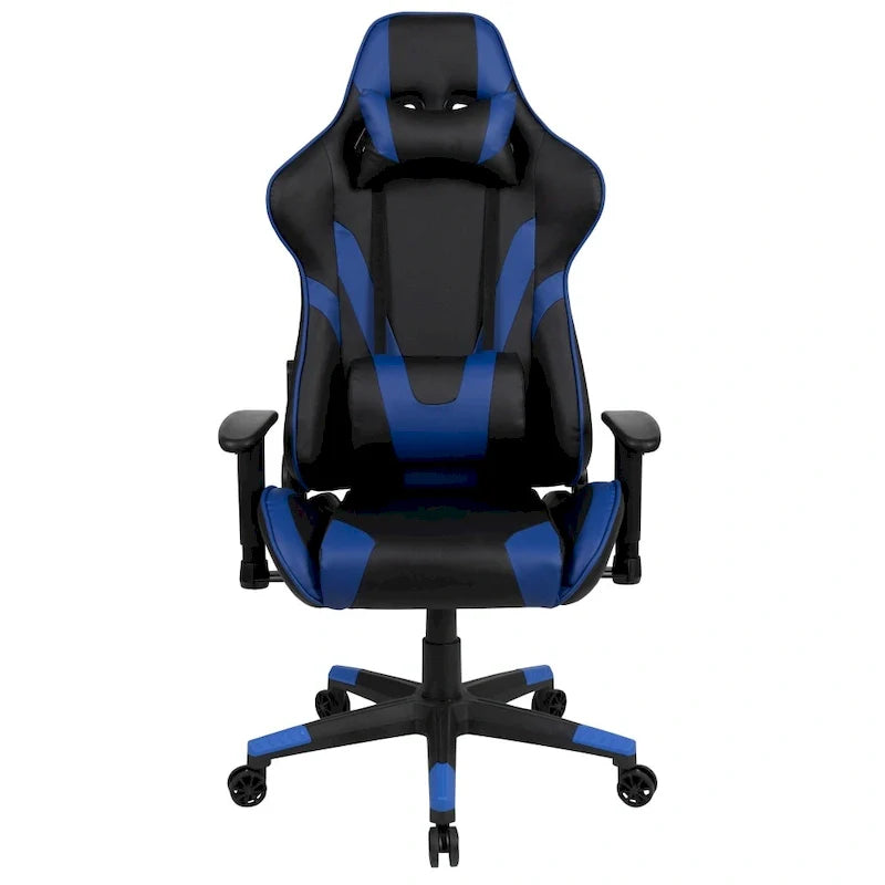 Chaise ergonomique de gaming racing avec dossier entièrement inclinable en LeatherSoft rouge