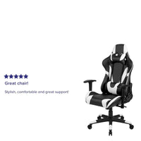Chaise ergonomique de gaming racing avec dossier entièrement inclinable en LeatherSoft rouge