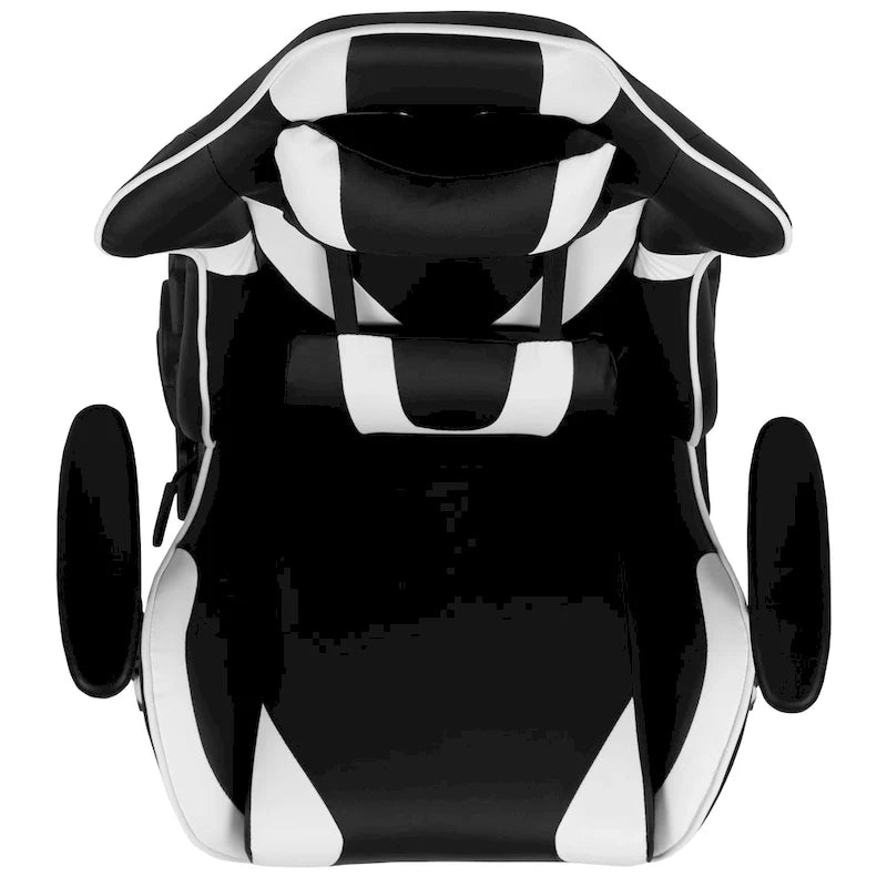 Chaise ergonomique de gaming racing avec dossier entièrement inclinable en LeatherSoft rouge
