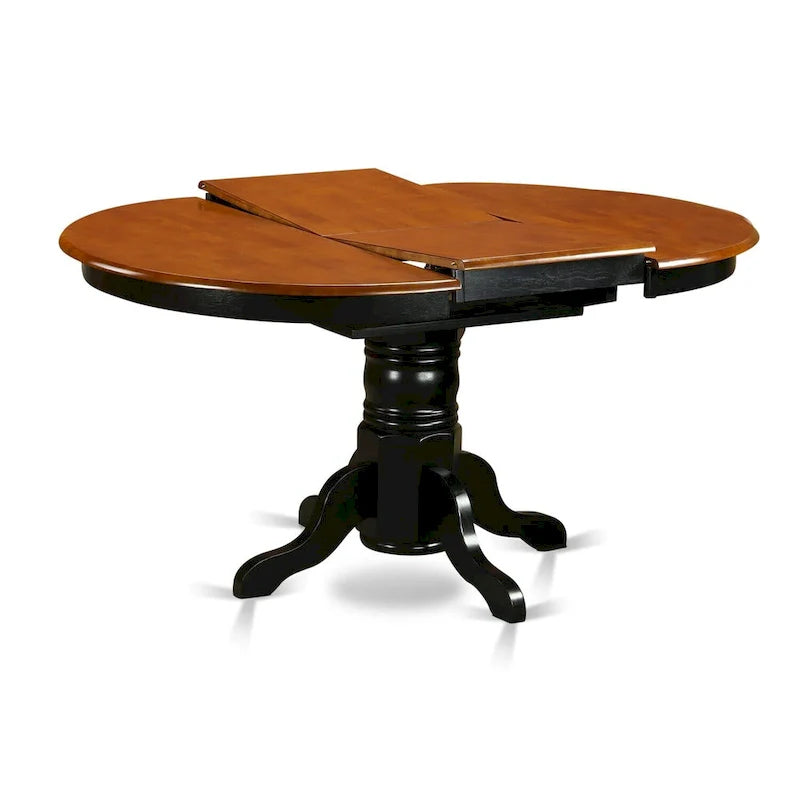 Table de cuisine moderne East West Furniture Kenley - plateau de table à manger ovale avec rallonge papillon et base à piédestal (options de finition)