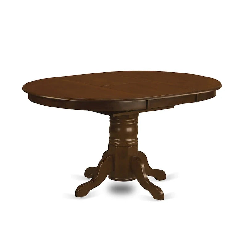 Table de cuisine moderne East West Furniture Kenley - plateau de table à manger ovale avec rallonge papillon et base à piédestal (options de finition)