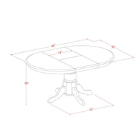 Table de cuisine moderne East West Furniture Kenley - plateau de table à manger ovale avec rallonge papillon et base à piédestal (options de finition)