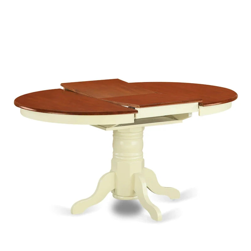 Table de cuisine moderne East West Furniture Kenley - plateau de table à manger ovale avec rallonge papillon et base à piédestal (options de finition)