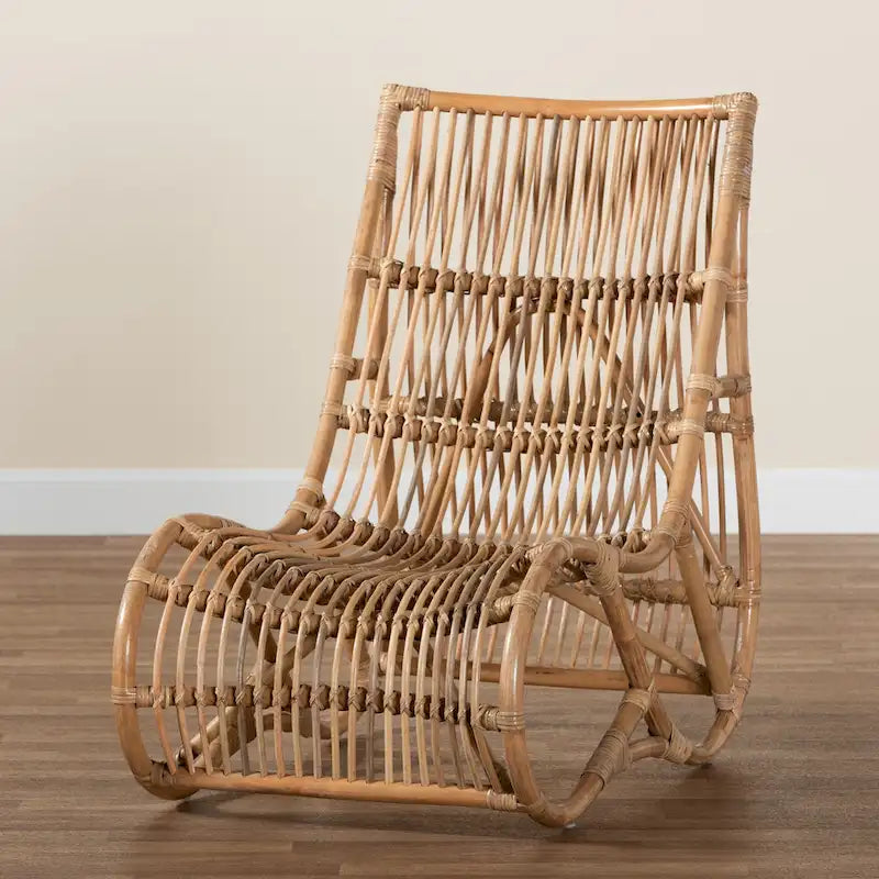 Genera Fauteuil de détente bohème moderne en rotin naturel
