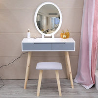 Ensemble de coiffeuse moderne avec miroir à luminosité réglable