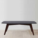 Table basse rectangulaire Faura 18 x 43.5 en marbre noir italien avec pieds en noyer