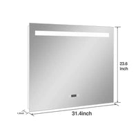 Miroir de salle de bain rectangulaire Dovelina Miroir LED avec désembueur