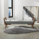 Banc Donatello moderne du milieu du siècle en tissu gris