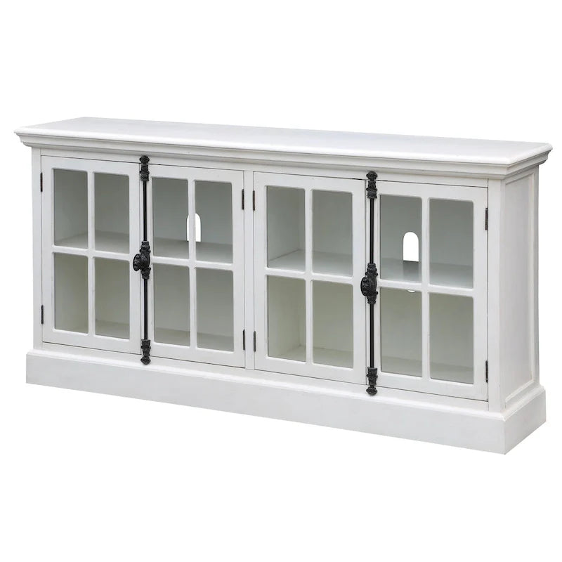 Console multimédia Coventry chêne blanc 4 portes - 72 x 17 x 36
