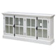 Console multimédia Coventry chêne blanc 4 portes - 72 x 17 x 36