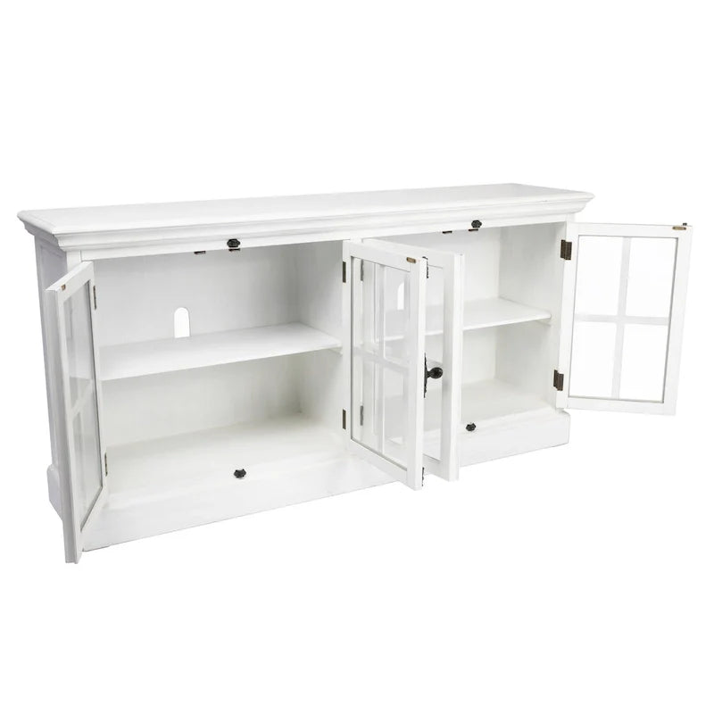 Console multimédia Coventry chêne blanc 4 portes - 72 x 17 x 36