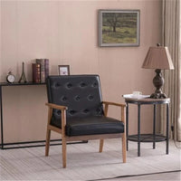 Fauteuil rétro moderne en similicuir noir