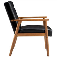 Fauteuil rétro moderne en similicuir noir