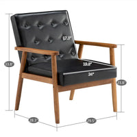 Fauteuil rétro moderne en similicuir noir